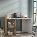 Ver imagem 6 de Escrivaninha Mesa para Computador Dubai Multimóveis V6002 Branca/rustic Branco/rustic