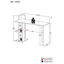 Ver imagem 4 de Escrivaninha Mesa para Computador Dubai Multimóveis V6002 Branca/rustic Branco/rustic