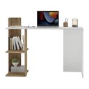 Ver imagem 3 de Escrivaninha Mesa para Computador Dubai Multimóveis V6002 Branca/rustic Branco/rustic