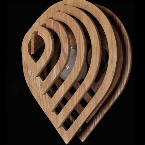Luminária Teto tipo Pendente em MDF - Completa - Cor: Preta - Balão