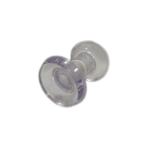Puxador redondo mini de resina transparente para porta