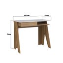 Ver imagem 3 de Mesa Escrivaninha de Escritório com 1 Nicho e 1 Gaveta Marrom/Mel/Branco