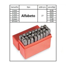 Punção Marcador Alfabético 10,0 Mm 27 Peças - Rocast - 4