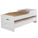 Ver imagem 1 de Bicama Compacta Espaçosa Grade Proteção Cama Infantil Mdf:branco