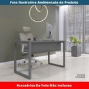 Ver imagem 2 de Mesa Escritório P25 Tub Pandin 150 Cm (larg) Tampo Mdp Grafito Pé Aço Tubular Grafito
