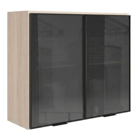 Armario Aereo 2 Portas Vidro MDF 80 cm Kali 122118 Bianco Toq Nicioli