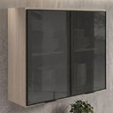 Ver imagem 2 de Armario Aereo 2 Portas Vidro MDF 80 cm Kali 122118 Bianco Toq Nicioli