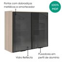 Ver imagem 4 de Armario Aereo 2 Portas Vidro MDF 80 cm Kali 122118 Bianco Toq Nicioli