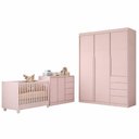 Ver imagem 2 de Quarto Completo com Guarda Roupa 3 Portas e 4 Gavetas + Cômoda 2 Portas e 4 Gavetas + Berço Mini