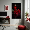 Ver imagem 2 de Quadro Umbanda Vela e Rosas Vermelhas - 70x50cm:moldura Branca