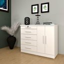 Ver imagem 1 de Cômoda para Quarto 2 Portas 5 Gavetas - Istambul-neve - Tcil Móveis