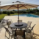 Ver imagem 2 de Móveis de Piscina Mesa Giratória para Jardim Área Externa com 6 Cadeiras Tela Sling