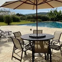 Ver imagem 3 de Móveis de Piscina Mesa Giratória para Jardim Área Externa com 6 Cadeiras Tela Sling