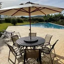 Ver imagem 2 de Móveis de Piscina Mesa Giratória para Jardim Área Externa com 6 Cadeiras Tela Sling