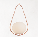 Ver imagem 1 de Lustre Pendente Bravalumi Fallen Globo E27 Bivolt Rose Gold
