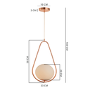 Ver imagem 2 de Lustre Pendente Bravalumi Fallen Globo E27 Bivolt Rose Gold