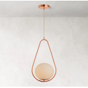 Ver imagem 3 de Lustre Pendente Bravalumi Fallen Globo E27 Bivolt Rose Gold