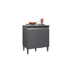 Balcão P/ Cooktop 4 ou 5 Bocas 2 Portas - Ajl Móveis:cinza - 2