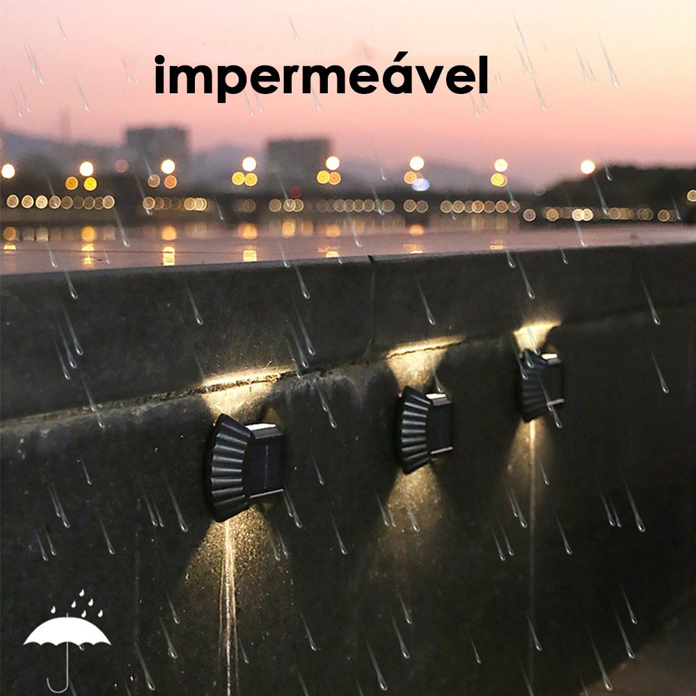 Luminaria Solar Parede Kit 4 Und Arandela Spot Balizador Jardim Casa Quintal Garagem Varanda Escada - 4