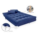 Ver imagem 6 de Sofá Cama Versátil Pés de Alumínio Espuma D33 Azul Marinho 375 Império Estofados