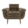 Poltrona Decorativa Confortável Pés em Madeira Maciça Xangai Veludo Capuccino Matrix Veludo - 2