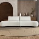 Ver imagem 2 de Sofá 4 Lugares para Sala Living Orgânico Pés Metálicos 260cm Shui P08 Bouclê Branco - Lyam