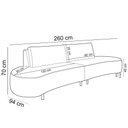 Ver imagem 5 de Sofá 4 Lugares para Sala Living Orgânico Pés Metálicos 260cm Shui P08 Bouclê Branco - Lyam