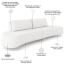 Ver imagem 4 de Sofá 4 Lugares para Sala Living Orgânico Pés Metálicos 260cm Shui P08 Bouclê Branco - Lyam