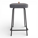 Ver mais imagens de Banqueta Média para Cozinha Vik Estofada Linho Grafite - Desk Design