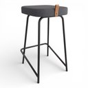 Ver imagem 1 de Banqueta Média para Cozinha Vik Estofada Linho Grafite - Desk Design