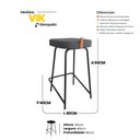 Ver imagem 4 de Banqueta Média para Cozinha Vik Estofada Linho Grafite - Desk Design