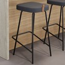 Ver imagem 2 de Banqueta Média para Cozinha Vik Estofada Linho Grafite - Desk Design