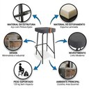 Ver imagem 3 de Banqueta Média para Cozinha Vik Estofada Linho Grafite - Desk Design