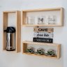 Kit 3 Nichos Retangular para Decoração Cantinho do Café em Madeira Natural Pinus - 1