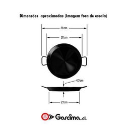 Paellera Valenciana Esmaltada N.3 28 cm Garcima 3 porções - 2