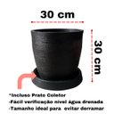 Ver imagem 2 de Vaso Plantar com Prato 30x30 Classico Oval Moderno Polietileno Bgplasticos V13 Cores Variadas