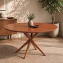 Ver imagem 2 de Mesa de Jantar Yara Redonda Tampo Laqueado com Vidro 120cm:cinamomo