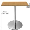 Ver imagem 5 de Mesa Beta Inox 75 Cm (altura) Disco Redondo Tampo Mdp Quadrado 60 Cm (larg) X 2,50 Cm (alt) Samba