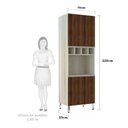 Ver imagem 3 de Paneleiro Luciane 70cm Nicho Microondas 4 Portas e 1 Nicho Lis