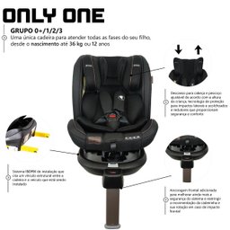 Cadeirinha Bebê Conforto Para Bebe e Criança 0 até 36 Kg Only One Black Details Abc Design - 4