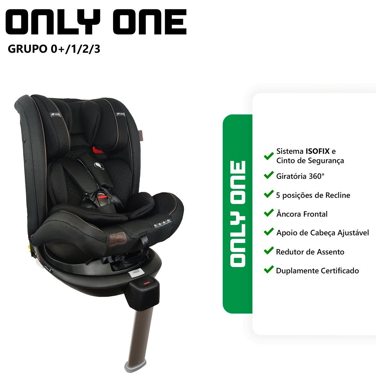 Cadeirinha Bebê Conforto Para Bebe e Criança 0 até 36 Kg Only One Black Details Abc Design - 7