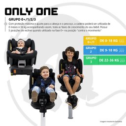 Cadeirinha Bebê Conforto Para Bebe e Criança 0 até 36 Kg Only One Black Details Abc Design - 6