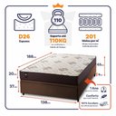 Ver imagem 2 de Conjunto Box Baú Allura Marrom 138x188x65 c/ Molas Ensacadas