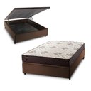 Ver imagem 1 de Conjunto Box Baú Allura Marrom 138x188x65 c/ Molas Ensacadas