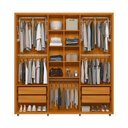 Ver imagem 3 de Guarda Roupa Portinari C/ Espelho Mdf-6 Portas de Abrir C/ Amortecimento - 4 Gavetas C/ Corrediças T