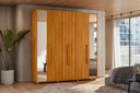 Ver imagem 1 de Guarda Roupa Portinari C/ Espelho Mdf-6 Portas de Abrir C/ Amortecimento - 4 Gavetas C/ Corrediças T