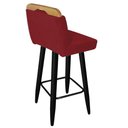 Ver imagem 3 de Kit 03 Banqueta Alta C/ Encosto Lith Para Cozinha Bar Balcão Bistrô Pé Palito Preto Suede Vermelho -