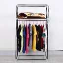 Ver imagem 3 de Guarda Roupa Portatil Aramario Ziper Organizador Cabideiro Arara Prateleira Sapateira Praia Marrom