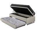 Ver imagem 4 de Bicama Box Baú Courino Linho Areia 88x188 com Colchão Gransleep Molas Verticoil Ecoflex