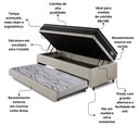 Ver imagem 5 de Bicama Box Baú Courino Linho Areia 88x188 com Colchão Gransleep Molas Verticoil Ecoflex